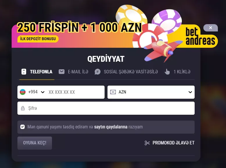 Betandreas bonus Azərbaycan TOC